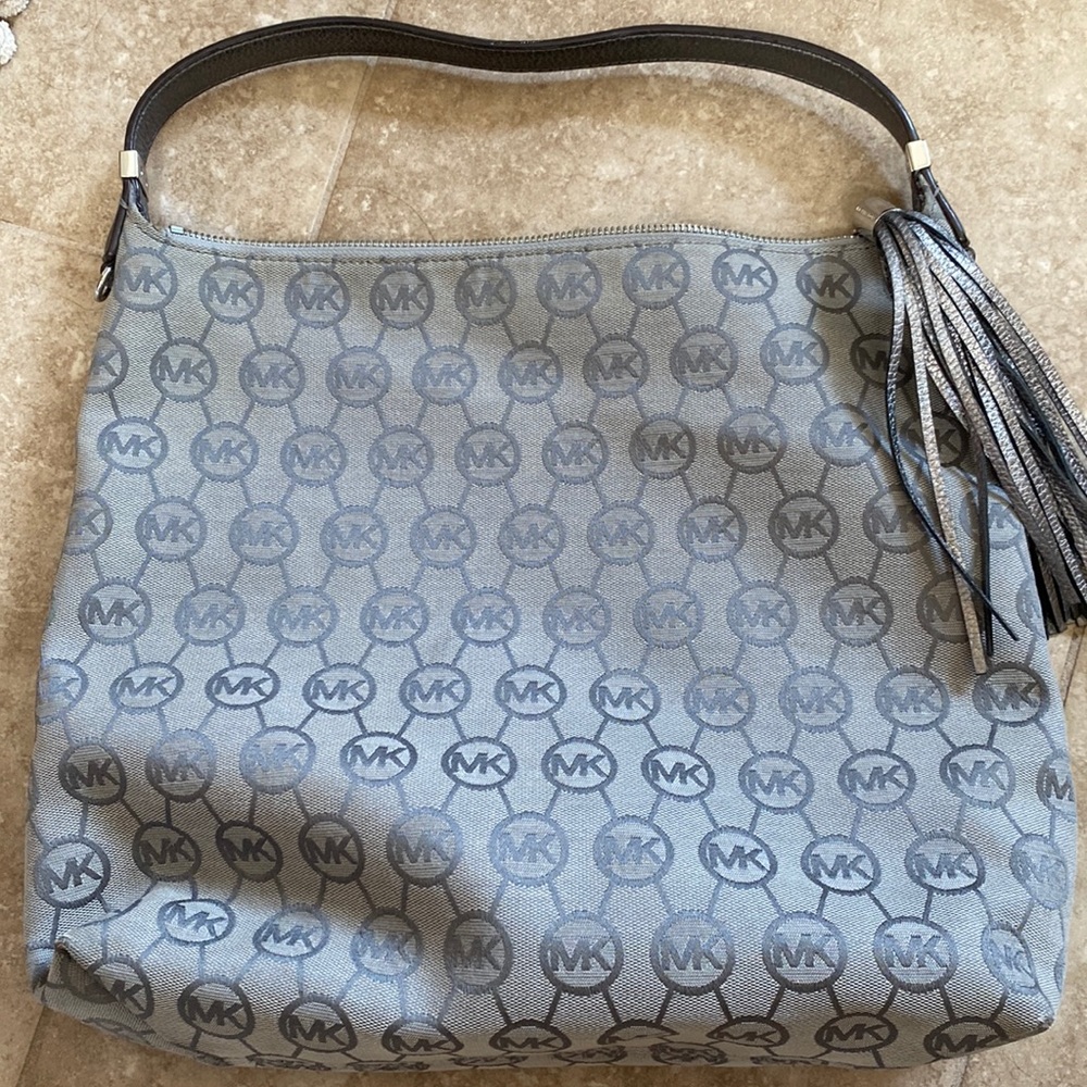 Grey, hobo bag
